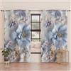 PETTI Artigiani Italiani - Tende a Pannelli per Interno con Anelli 2 Pezzi 140x280cm, Tenda Camera da Letto e Soggiorno Oscuranti Isolanti e Moderne, Floreale 06-4, 100% Made in Italy