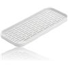 HvOvMvE Organizer in silicone per lavello da cucina e bagno, per spugna, spazzola per piatti e dispenser di sapone (colore bianco, 1 confezione, 30,5 x 12 cm)