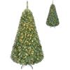 COSTWAY Albero di Natale 120/150/180/210/244/274 cm con Luci LED (150 cm) | Albero Natale con 100/150/350/500/750/1000 Luci LED 11 Modalità di Illuminazione, 300/600/1000/1570/2128/2944 Rami e Base