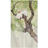 Ofat Home Tenda giapponese Noren con gatto sull'albero, tenda per armadio, tenda a pannello personalizzata da appendere alla finestra Noren, 85 x 150 cm