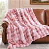 IKALIFE Coperta Pelliccia Sintetica Matrimoniale 230x230cm Rosa | Plaid Matrimoniale Calda Invernale, Morbida Pelosa, Coperta Matrimoniale Peluche Extra Large, Per Divano Letto