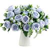 Tachypnoe 3 Pezzi Blu Mazzi Peonie, Facile da Mantenere Fiori Artificiali | Peonie Finte Realistiche, Fiori Finti per Decorazioni, per il Partito, Tavolo da Pranzo, Decorazione di Nozze