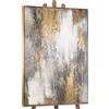 YS-Art Quadro Astratto Moderno Oro e Beige Dipinto a Mano con Texture