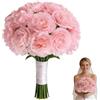 Sumneo 6 pezzi di garofano di seta artificiale fiori di seta con gambo lungo, composizioni floreali artificiali, decorazione da tavolo per casa, ufficio, decorazione per feste (rosa chiaro)