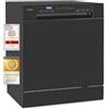 Exquisit Lavastoviglie da tavolo GSP508-030D nero | Lavastoviglie 55 cm autoportante | Piccola lavastoviglie 8 controsoffitti | Lavastoviglie LED Display