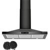 Karinear Cappa Aspirante Larghezza 90 cm, A++, Cappa Aspirante e di scarico, Cappa Cucina da 329 m³/h con LED, Silenzioso, Parete, Funzionamento Touch, 3 Livelli, con Filtro ai Carboni Attivi CBCF002