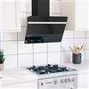 GBCDSWBR Cappa aspirante da 60 cm, in acciaio/vetro temperato, nero | Include filtro ai carboni attivi, 3 livelli di potenza, controllo touch, illuminazione a LED