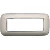 Electron 1 Placca bombata Orbis, 6 moduli/posti, Compatibile Con BTicino Axolute, argento silver, Placche arrotondate, Plastica di alta qualità, 100% compatibile con supporti e moduli originali