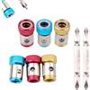Gosknor 6 Pz Anello Magnetico con Testa di Cacciavite con 2 Pz Punte PH2, Supporto Magnetico per Viti per Testa di Cacciavite da 6,35mm Anello Magnetizzatore Rimovibile Regolabile