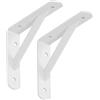 SOTECH Set di 6 staffe per ripiani 150 x 125 x 30 mm, bianco, verniciato | a polvere, per impieghi gravosi con traversa di stabilizzazione