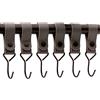 Brute Strength - Ganci a S con passante in pelle - Grigio - 6 pezzi | Ganci a S con passante in pelle pieno fiore; per abiti, asciugamani, cucina, bagno, camera e guardaroba