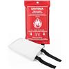 GRIFEMA GA3001 Coperta antincendio 100x100 cm EN 1869:2019 Coperta ignifuga in fibra di vetro per cucina Adatta per immobili residenziali, veicoli, uffici, barbecue all'aperto, Caminetti e magazzini