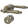 Amerdeco Maniglia per porta interna bronzo verde con rosetta rotonda, set maniglia BB con chiave a mappa, design classico per camere e porte interne UK0100