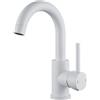 F-DEEN Rubinetto Bagno Lavabo Bianco, Miscelatore Bagno Girevole a 360°, Moderno Rubinetto Miscelatore Monocomando per Lavello, Bianco, Acciaio Inox