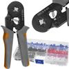 Generico Pinza Crimpatrice Capicorda, Set di 500 Puntalini, 5 Tipi 0,5-2,5 8 mm², Kit Professionale Elettricista, Pinza Capicorda e Puntalini Elettrici