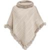 Rayson Poncho Donna Invernale Caldo in Maglia con Bordo Pelliccia Sintetica | Collo Alto, Morbido Mantella Coprispalle Elegante, per l'uso All'aperto che in Casa, Vestibilità Ampia Lungo, Cappa Spessa
