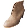 Kobilee Stivali Invernali Donna Pelle Morbidi Stringati Stivaletti Chunky Comode Autunnali con Tacco Stivali Calzino Ankle Chelsea Boots Cowboy Bassi Scamosciati Eleganti Anfibi