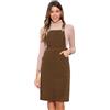 Allegra K Donna Corduroy Midi Spalline Regolabili Scollo Quadrato Pinafore | senza Maniche con Tasca Frontale e Tasche Laterali Facile da Indossare per Uso Quotidiano Spiaggia e Scuola