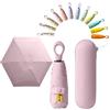 erised's bifrost Mini ombrello da viaggio con manico ad anello, strato di rivestimento in tessuto, anti UPF 50, protezione UV 99,9%, compatto e pieghevole, leggero, piccolo zaino portatile, pioggia, sole, uomo, donna