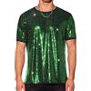 Lars Amadeus T-shirt da uomo con paillettes a maniche corte girocollo | Tessuto metallico lucido, stile unico glitterato, perfetto per balli, discoteche, festival musicali