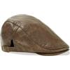 YOOCHUENG Coppola Uomo in Pelle PU, Cappello Vintage per Tutte Le Stagioni | Similpelle in Morbida al Tatto,Fodera Traspirante,Regolabile da 54 a 58 cm,Impermeabile,Cappellino per Uso Quotidiano,Auto