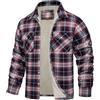 Vhersily Uomo Camicia Termica in Pile Camicie di Flanella Camicia da Boscaiolo Casual Giacca Moda Comodo Classico Tinta Unita Morbido Mezza Stagione Piumini Invernale Antivento per MTB Golf Lavoro