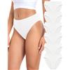 Wealurre Slip da donna in cotone, traspiranti, confezione da 6 | Slip da donna a taglio alto, 100% cotone, comodi e traspiranti, senza etichetta