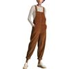 ORANDESIGNE Donne Salopette in Velluto a Coste Alla Moda Pantaloni Retrò Casual Larghi Senza Maniche Salopette Gamba Dritta con Tasche