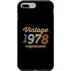 Born in Year Original Parts Vintage Styl Custodia per iPhone 7 Plus/8 Plus Camicia Vintage 1978 Parti Originali Compleanno Corsivo
