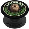Tired Owl and Coffee Morning Humor Studi Im Awake Please Rispect My Privacy Sleepy Nocturnal Owl PopSockets PopGrip Adesivo