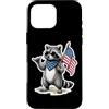 American Flag Patriotic Raccoon Funny Pr Custodia per iPhone 16 Pro Max Bandiera americana procione patriottica divertente 4 luglio USA