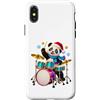 Gli Amici del Natale Custodia per iPhone X/XS Panda batterista di Natale Design per bambini e ragazzi