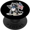American Flag Patriotic Raccoon Funny Pr Bandiera americana procione patriottica divertente 4 luglio USA PopSockets PopGrip Adesivo
