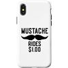 Inappropriate Humor Co. Custodia per iPhone X/XS Mustache Rides $1.00 Giro dei baffi maschili