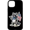 American Flag Patriotic Raccoon Funny Pr Custodia per iPhone 15 Plus Bandiera americana procione patriottica divertente 4 luglio USA