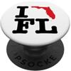 Shape of Home Co I Love (Heart) Florida Mappa Sagoma FL Stato Americano PopSockets PopGrip Adesivo
