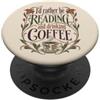 Book Nook Corner Lettura del caffè Amante Floreale Bookworm Reader PopSockets PopGrip Adesivo
