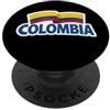 Colombia Flag All Caps Vintage Patriotic Bandiera della Colombia in maiuscolo Vintage Patriotic Hispanic Pride PopSockets PopGrip Adesivo
