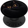 Black Colored Cat Lover Cozy Feline Pet Simpatico gatto nero colorato raggomitolato occhi ambrati amanti dei gatti PopSockets PopGrip Adesivo