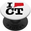 Shape of Home Co I Love (Heart) Connecticut Mappa Sagoma CT Stato Americano PopSockets PopGrip Adesivo