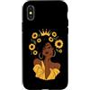 African American Black History Month Afr Custodia per iPhone X/XS Girasole Afro Ragazza Afro Americana Donne Nere Melanina