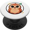 Divertenti animaletti del bosco Dolce Piccolo Gufo con Cuori | Illustrazione Colorata PopSockets PopGrip Adesivo