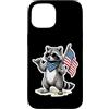 American Flag Patriotic Raccoon Funny Pr Custodia per iPhone 15 Bandiera americana procione patriottica divertente 4 luglio USA