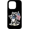 American Flag Patriotic Raccoon Funny Pr Custodia per iPhone 15 Pro Bandiera americana procione patriottica divertente 4 luglio USA