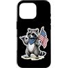 American Flag Patriotic Raccoon Funny Pr Custodia per iPhone 16 Pro Bandiera americana procione patriottica divertente 4 luglio USA