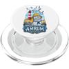 2026 Amrum Perle der Nordsee Souvenirs Foca con fascia sud-ovest Amrum PopSockets PopGrip per MagSafe