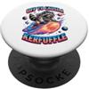 Retro Astronaut Raccoon Space Surfing Funny Retro Astronaut Raccoon Riding a Meteor in Space PopSockets PopGrip Adesivo