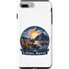 Retro Faith Coffee Western Apparel Co Fa Custodia per iPhone 7 Plus/8 Plus Vintage Viaggio Emblema Scenic Fjord Graphic Art