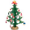 Vidillo Albero di Natale in Legno Fai da Te Natale Ornamento Tavolo scrivania Decorazione di Natale in Miniatura di Natale/Decorazione di Natale per i Bambini Regalo, Decorazioni per la casa (Verde)
