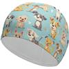 FJQWKLF Cuffia da nuoto unisex con motivo a cani e cuccioli, per capelli corti e lunghi, per donne e uomini, per piscina, nuoto e bagno